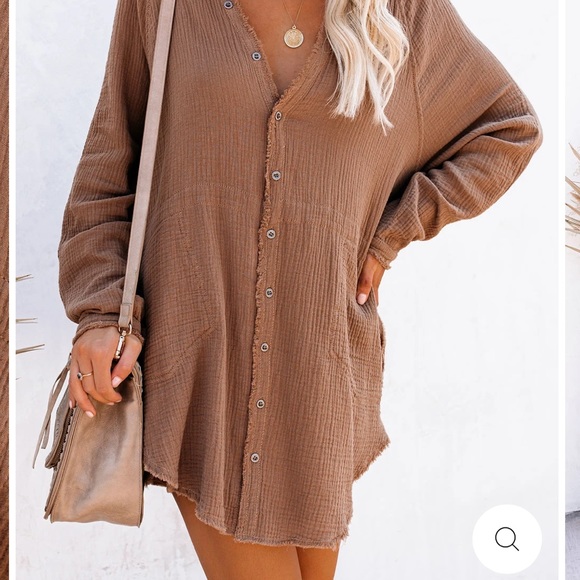 *SOLD* Vici Dolls | Brown button up tunic - Picture 5 of 9